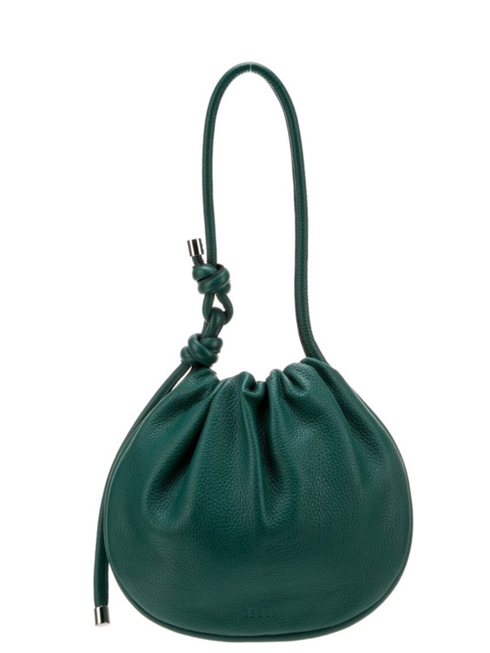 Behno Green Leather Mini Drawstring Shoulder Bag